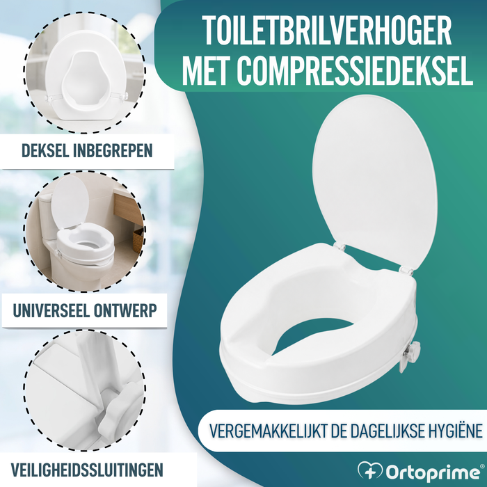 WC-verhoger met Deksel 10 cm | Universeel