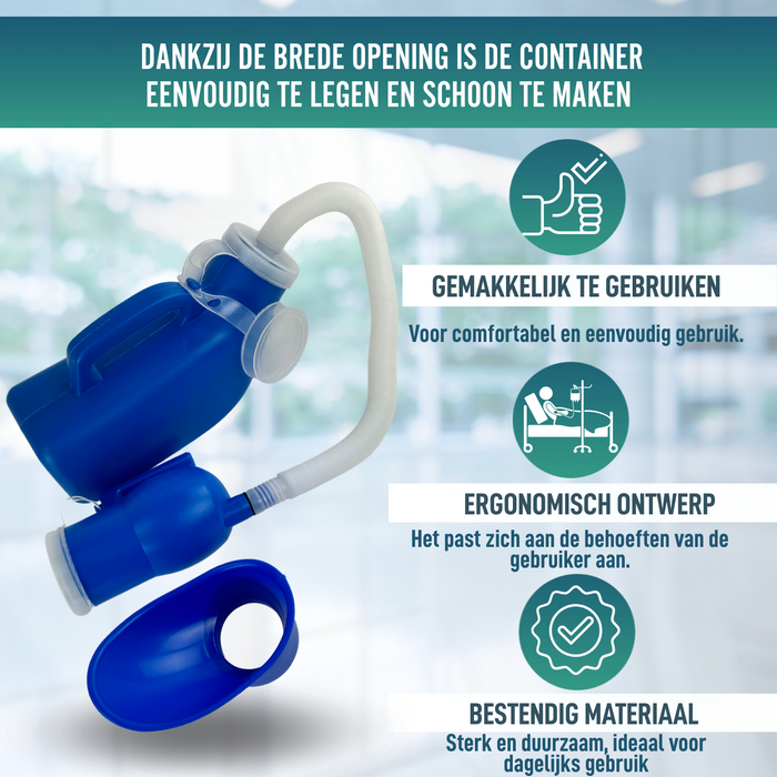 Draagbaar Urinaal Unisex 1200ml voor Volwassenen en Kinderen