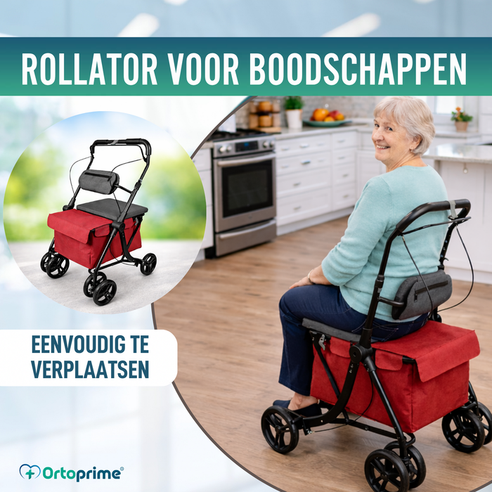 Rollator met Boodschappenwagen | Ingebouwde