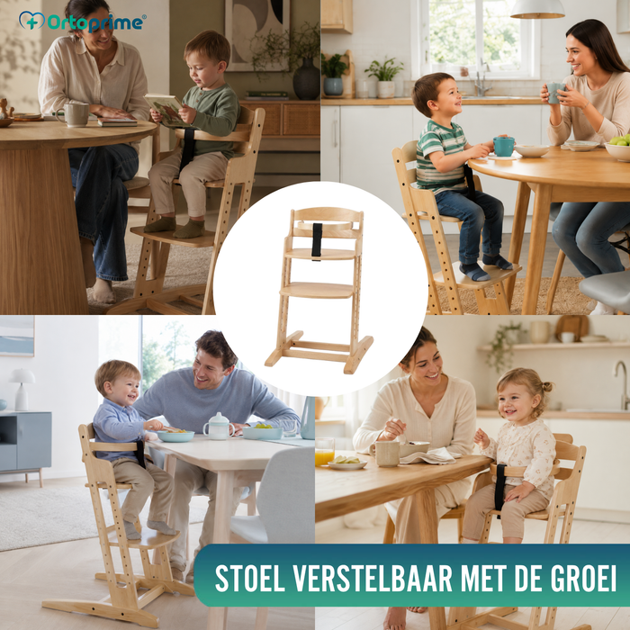 Evolutieve Kinderstoel van Hout | Verstelbare Hoogte