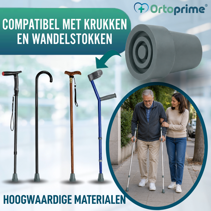 Antislip Dop voor Wandelstok en Kruk | 2 stuks