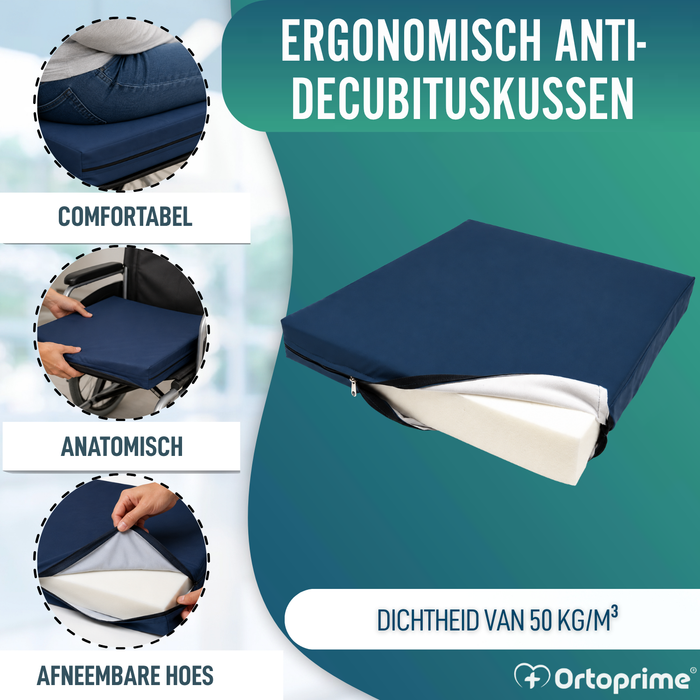 Anti-decubituskussen Visco-elastisch 50kg/m3