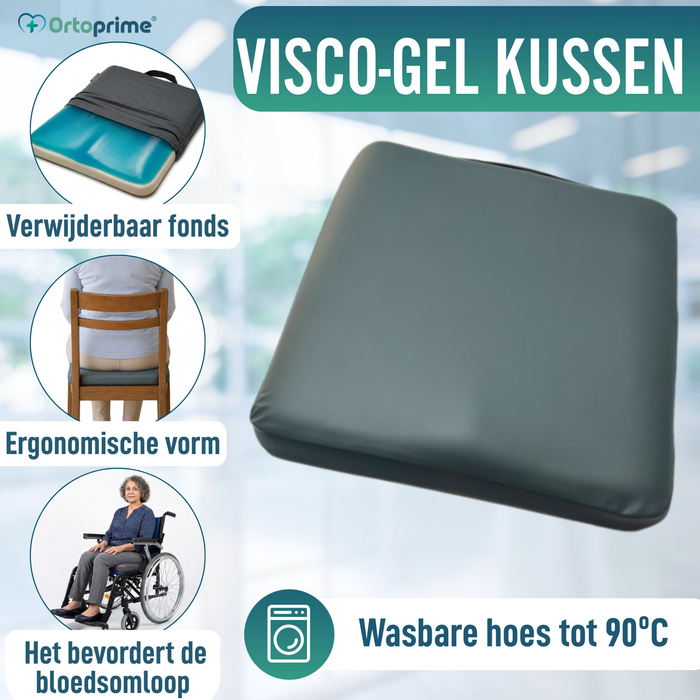 Antidecubitus Kussen Visco Gel Vierkant 85 kg/m3 | Waterdicht