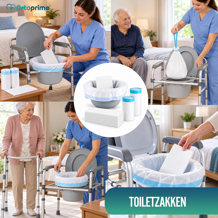 Wegwerp Toiletzakken met Kussens en Handvatten | Pack 50