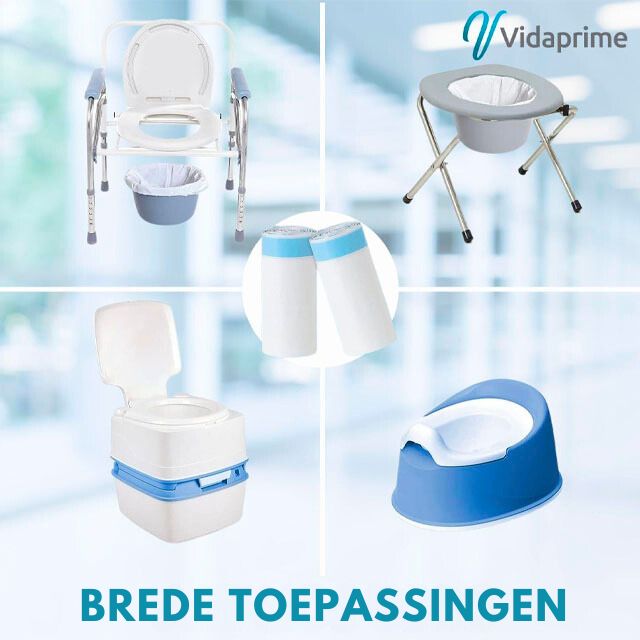 Wegwerp Toiletzakken met Kussens en Handvatten | Pack 50