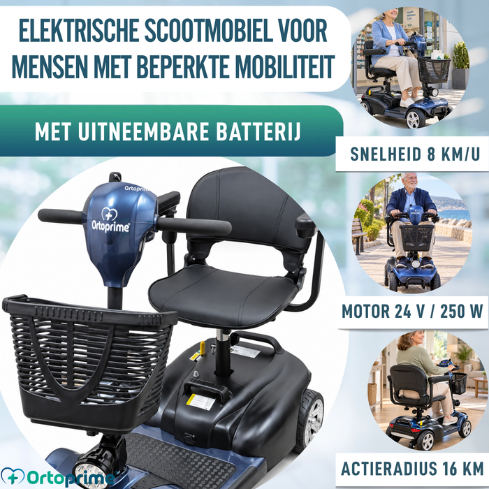 Demonteerbare Scootmobiel 4 Wielen | Uitneembare Accu