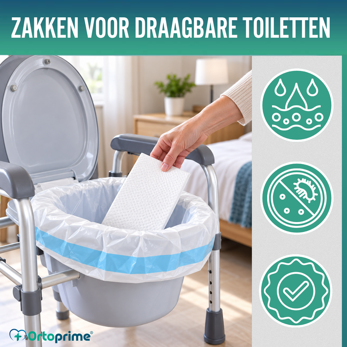 Wegwerp Toiletzakken met Kussens en Handvatten | Pack 50
