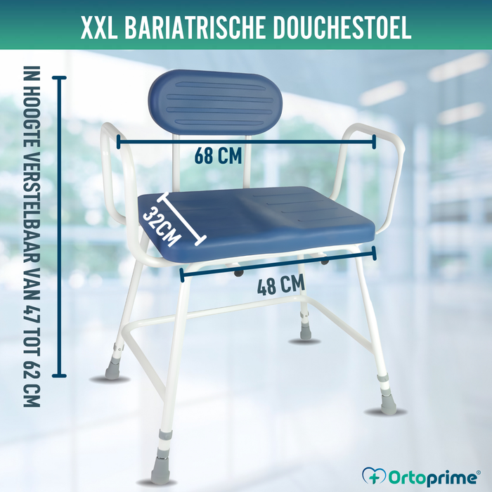 XXL Bariatrische Douchestoel met Rugleuning en Armsteunen
