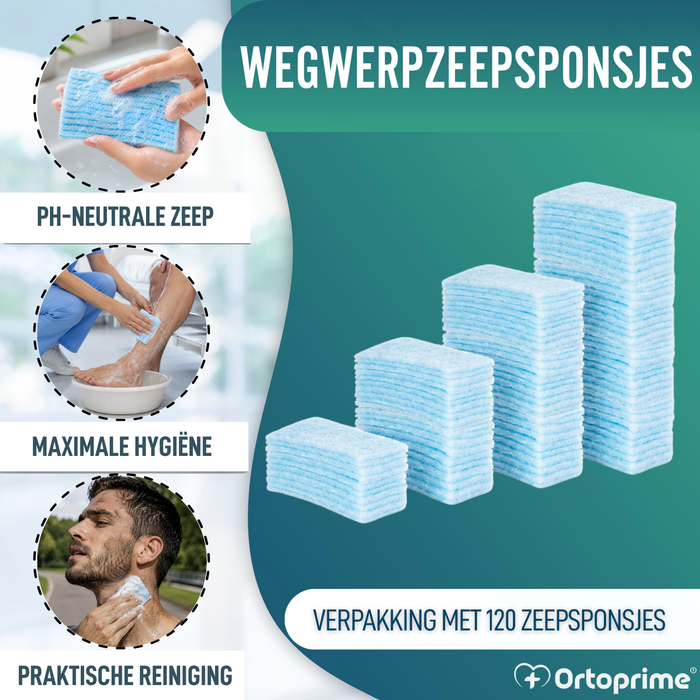 Wegwerpzeepdoekjes Doos 120 stuks