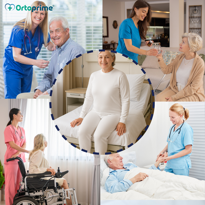 Lange Mouw Incontinentiepyjama | Unisex Dubbele Ritssluiting